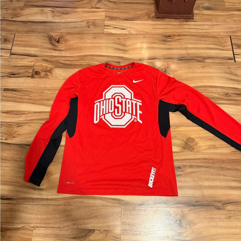Nike Red and Black Ohio State Long Sleeve Shirt